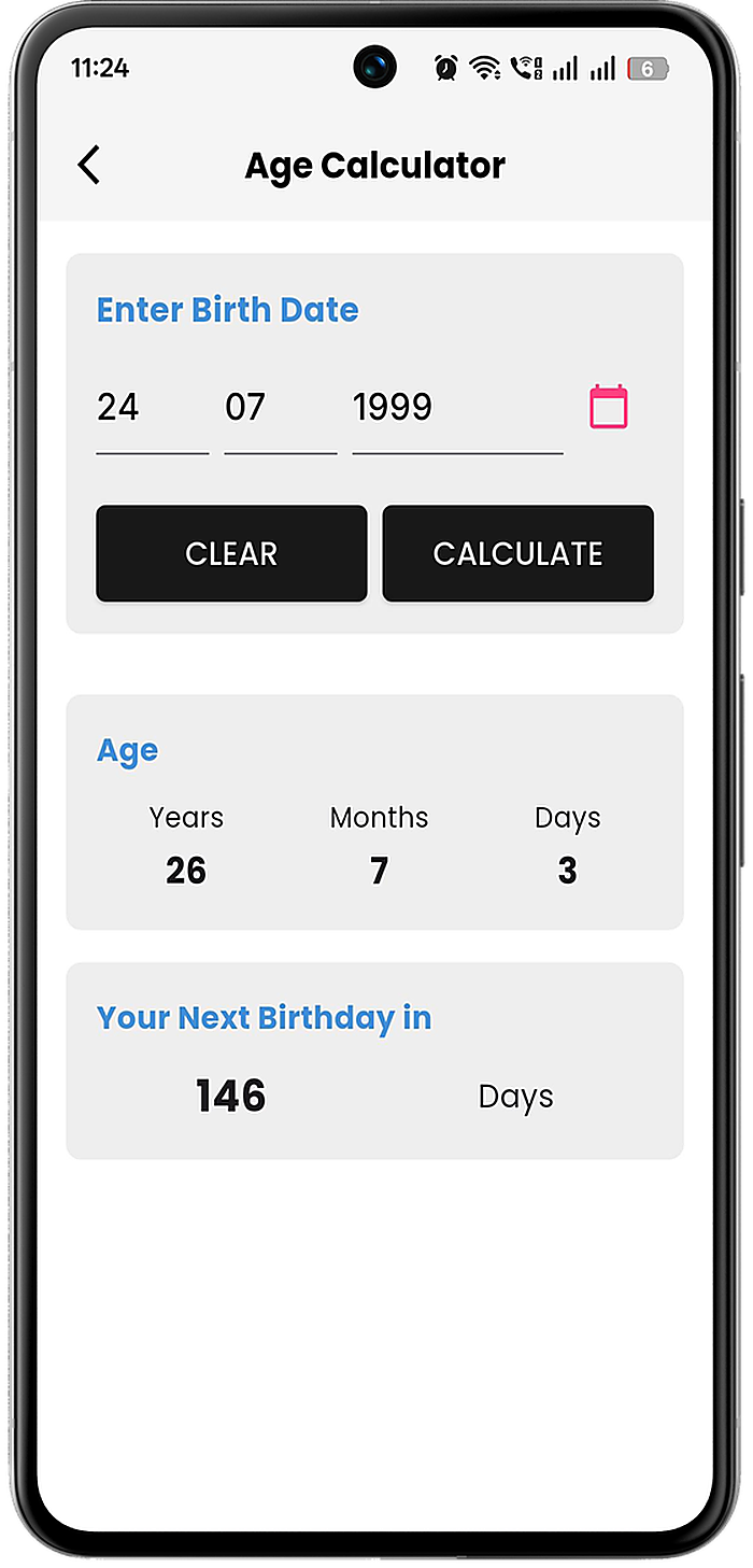 Age calculator screen