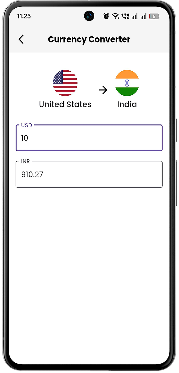 Currency converter screen